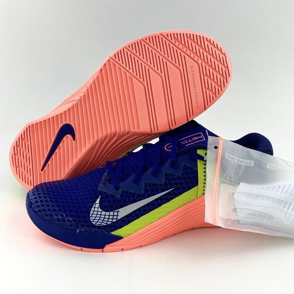 NEW Nike Metcon 6 Deep Royal Blue Mango Men's Cross Fit Training Shoes - Picture 3 of 12